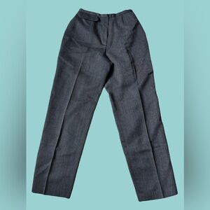 Gianni 100% Wool Straight Leg Trousers Size US 2 Dark Grey Work Pants